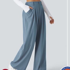 Halara Waffle Wide-Leg Work Pants